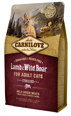 Ração para Gatos Carnilove Grain-Free Cat Adult Sterilized Lamb & Wild Boar | 6 kg