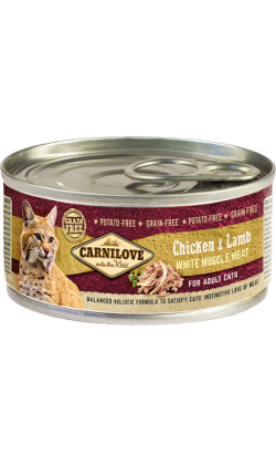 Ração húmida para Gatos Carnilove Grain-Free Chicken & Lamb for Adult Cats | Wet (Lata) | 100 g