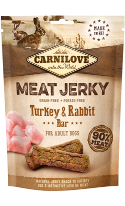 Snack para cão Carnilove Dog Meat Jerky Turkey & Rabbit Bar | 100 gr