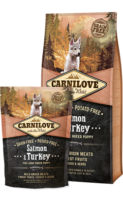 Ração para Cão Carnilove Grain-Free Salmon & Turkey Puppy Large Breed | 12 kg