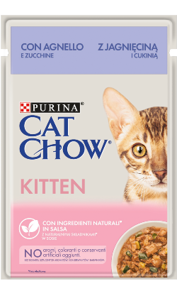 Ração húmida para Gatos Cat Chow Kitten Lamb & Courgette | Wet (Saqueta) | 26 x 85 g