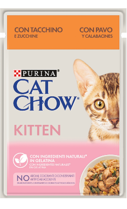 Ração húmida para Gatos Cat Chow Kitten Turkey & Courgette | Wet (Saqueta) | 26 x 85 g