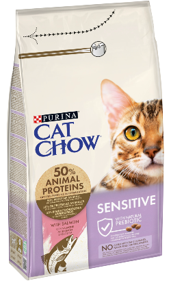 Ração para Gatos Cat Chow Sensitive Salmon | 1,5 kg