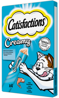 Alimento húmido para gatos Catisfactions Creamy com Salmão | Wet (Saqueta) | 4 x 10 g