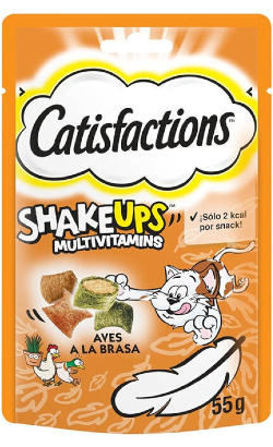 Biscoitos para Gato Catisfactions Shakeups Aves na Brasa | 6 x 55 g