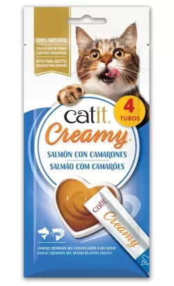 Catit Snacks Creamy Gato Adulto Salmón y Camarón - Snack para gato