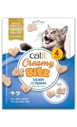 Catit Creamy Snacks Bitz Gato Adulto Salmón y Camarones - Snack para gato