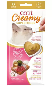 Catit Creamy Superfoods Gato Adulto Atún, Coco y Wakame - Snack para gato