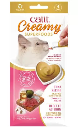 Catit Creamy Superfoods Gato Adulto Atún, Coco y Wakame - Snack para gato