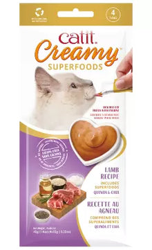 Catit Creamy Superfoods Gato Adulto Cordero, Quinoa y Chía - Snack para gato