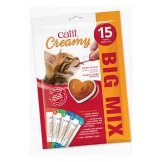 Catit Creamy Big Mix Gato Todas las Edades Pollo, Salmón y Atún - Snack para gato