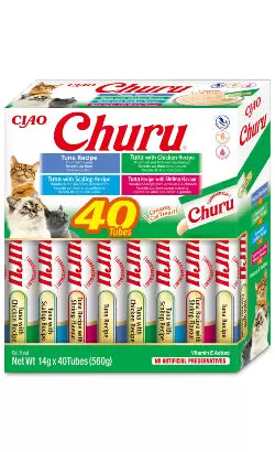 Churu Gato Adulto Variedad de Atún y Marisco - Snack para gato