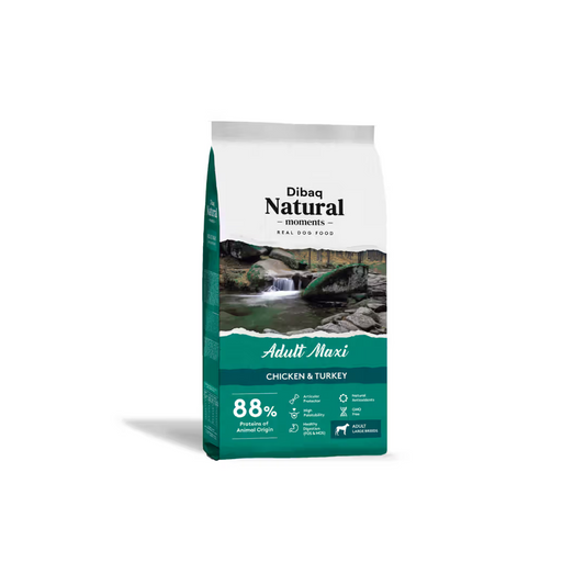 Dibaq Natural Moments Cão Adulto Raça Grande Frango e Peru - Ração seca para cão