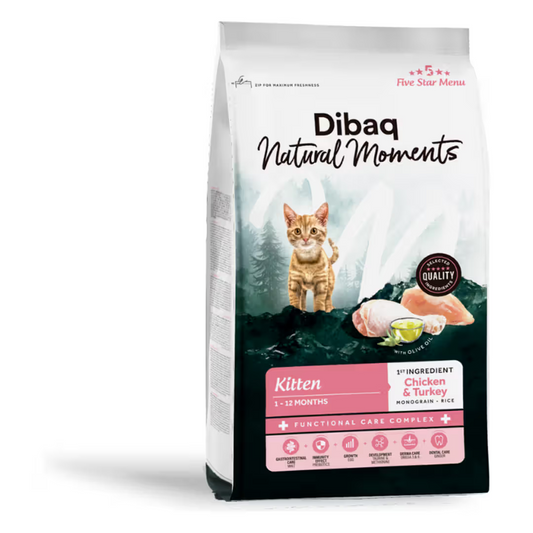 Dibaq Natural M. Gato Gatinho Frango e Peru - Ração seca para gato