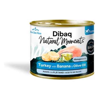 Dibaq Natural M. Perro Cachorro Grain-Free Pavo y Plátano - Comida húmeda para perro