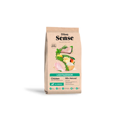 Dibaq Sense Low Grain Cão Sénior Light Frango - Ração seca para cão com excesso de peso ou sénior