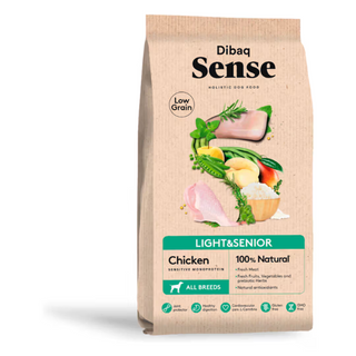 Dibaq Sense Low Grain Perro Senior Light Pollo - Pienso seco para perro con sobrepeso o senior