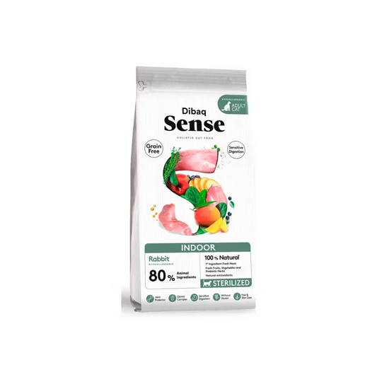 Dibaq Sense Indoor Gato Adulto Coelho Grain-Free - Ração seca para gato