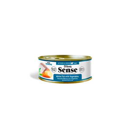Dibaq Sense Gato Adulto Esterilizado Grain-Free Peixe Branco - Ração húmida para gato esterilizado