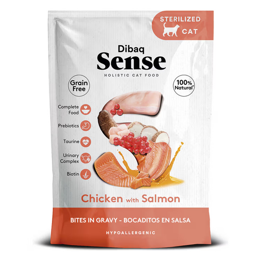 Dibaq Sense Sterilised Adult Cat Chicken and Salmon - Wet food for sterilised cats