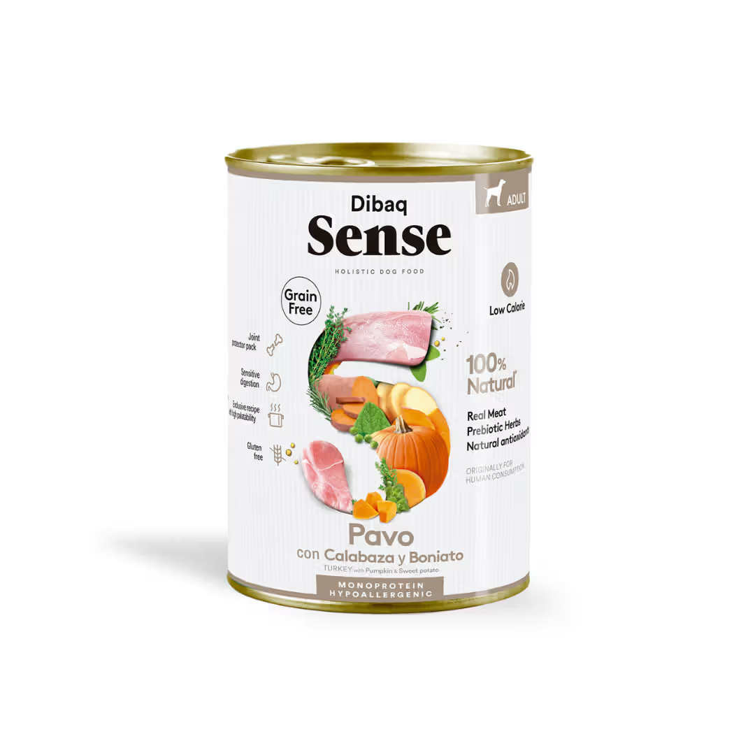 Dibaq Sense Cão Adulto Grain-Free Peru, Abóbora e Batata - Ração húmida para cão