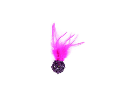 FREEDOG Ovillo Sisal Lila con Plumero 14 x 4.5 cm - Cat toy