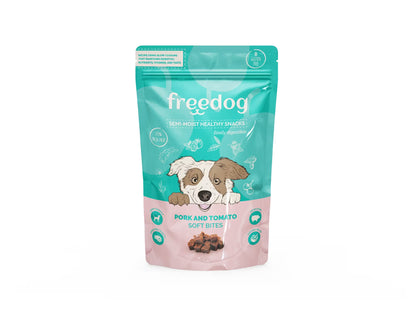 FREEDOG Snack Semihúmedo Cerdo y Tomate