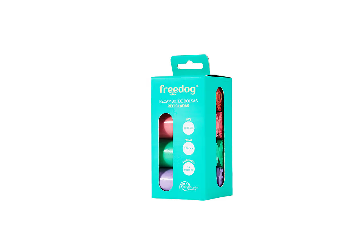 FREEDOG Recambio Bolsas Colores Pastel Recycled - Bolsas para excrementos