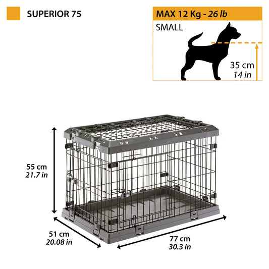 Ferplast Jaula Perro Superior 75 - Jaula para perro