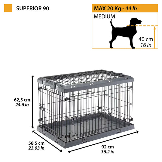 Ferplast Jaula Perro Superior 90 - Caseta para perro