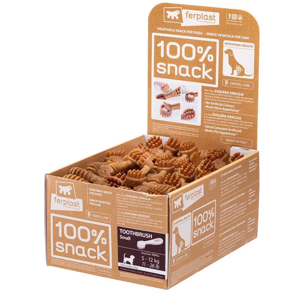 Ferplast 100% Snack Cepillo de Dientes Large Alga Euglena Perro - Snack para perro