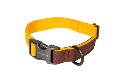 FREEDOG Collar Linum Yellow Sunrise 25mmx45/66cm Recycled 45 / 66 cm - Dog collar