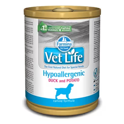 Ração Húmida Veterinária para Cão Farmina Vet Life Canine Hypoallergenic Duck and Potato