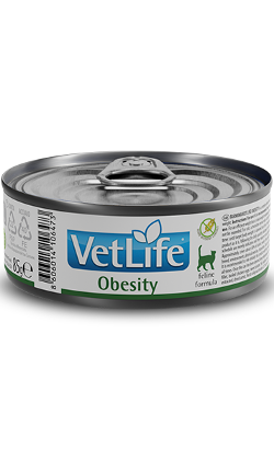 Ração Veterinária húmida para Gatos Farmina Vet Life Feline Obesity | Wet (Lata) | 12 x 85 g
