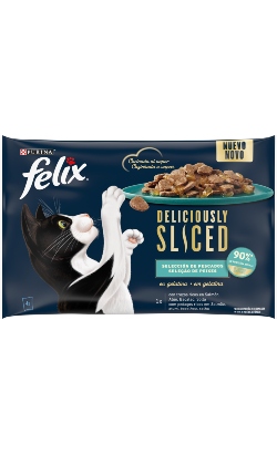 Ração húmida para Gatos Felix Deliciously Sliced Seleção de Peixes | Wet (Saqueta) | Pack 12 unidades 4 x 80 g