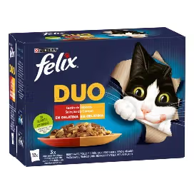 Felix Fantastic Duo Adult Cat Beef, Chicken, Lamb and Turkey - Wet cat food
