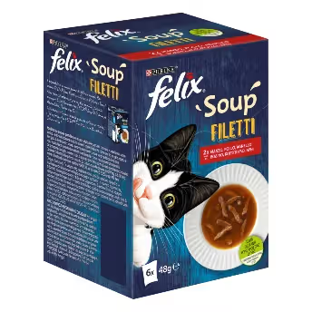 Felix Soup Filetti Selección de Campo Gato Adulto Buey, Pollo y Cordero - Comida húmeda para gato