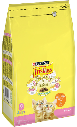 Ração para Gatos Friskies Gato Junior | Frango, Leite e Legumes | 1,5 kg