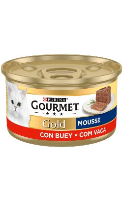 Ração húmida para Gatos Gourmet Gold Mousse de Carne de Vaca | Wet (Lata) | 24 x 85 g