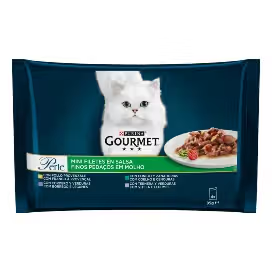 Gourmet Perle Finos Pedaços Gato Adulto e Sénior Carnes e Legumes - Ração húmida para gato