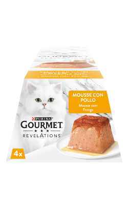 Ração húmida para Gatos Gourmet Revelations Mousse Frango e uma Cascata de Molho | 4 x 57 g