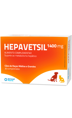 Suplemento hepático Hepavetsil 1400 mg | Raças Médias e Grandes para cão | 30 comprimidos