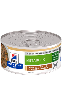 Ração Veterinária húmida para Cão Hills Prescription Diet Canine Metabolic Stew Chicken & Vegetables | Wet (Lata) | 24 x 156 g