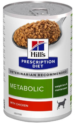 Ração Veterinária húmida para Cão Hills Prescription Diet Canine Metabolic with Chicken | Wet (Lata) | 12 x 370 g