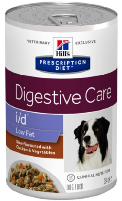Ração Veterinária húmida para Cão Hills Prescription Diet Canine i/d Low Fat Stew Chicken & Vegetables | Wet (Lata) | 12 x 354 g