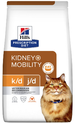 Ração Veterinária para Gatos Hills Prescription Diet Feline Kidney + Mobility k/d J/d with Chicken | 3 kg