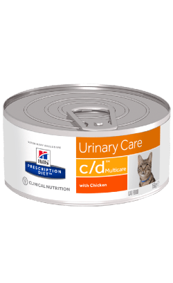 Ração Veterinária húmida Hills Prescription Diet Feline c/d Multicare Chicken | Wet (Lata) | 24 x 156 g