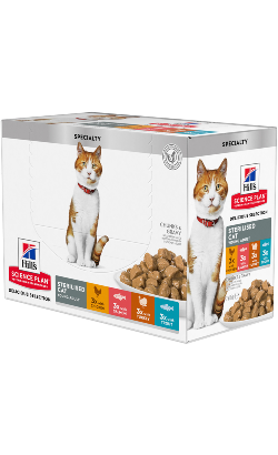 Alimento húmido para Gatos Hills Science Plan Cat Young Adult Multipack Chicken, Salmon, Tuna, Turkey | Wet (Saqueta) | Caixa 12 x 85 g