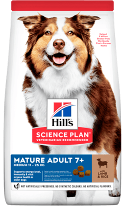 Ração para Cão Hills Science Plan Dog Medium Mature Adult 7+ with Lamb & Rice | 14 kg