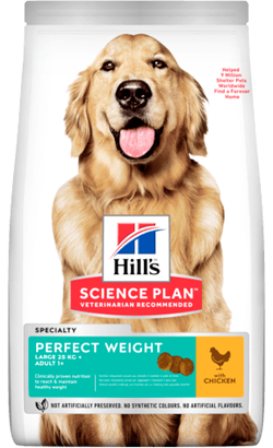 Ração para Cão Hills Science Plan Dog Perfect Weight Large Breed Adult with Chicken | 12 kg